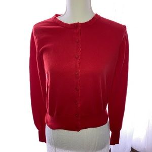 Cabi Red Cropped Sweater, Large
